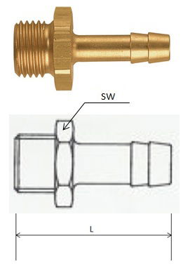 (T148M) G 1/4, 8 mm csatlakozású külső menetes tömlővég termék fő termékképe