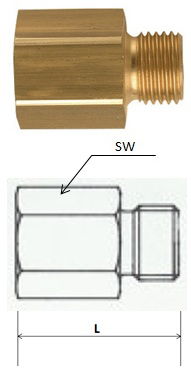 Rectus (RL10/10) G 1/8i x G 1/8i csatlakozású szűkítő karmantyú, hosszú termék fő termékképe